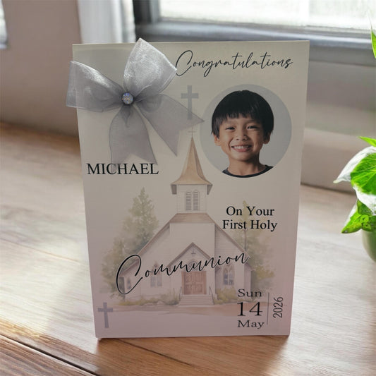 Large A4 Personalised First Holy Communion Card with Child's Name