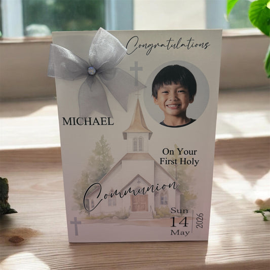 Large A4 Personalised First Holy Communion Card with Child's Name