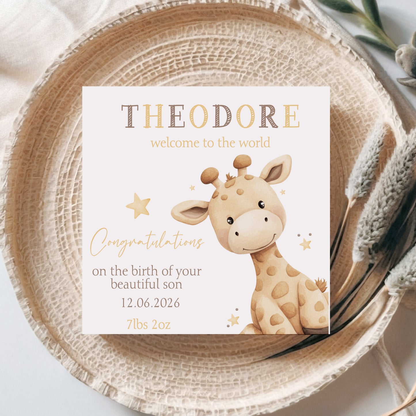 Personalised New Baby Card For New Parents