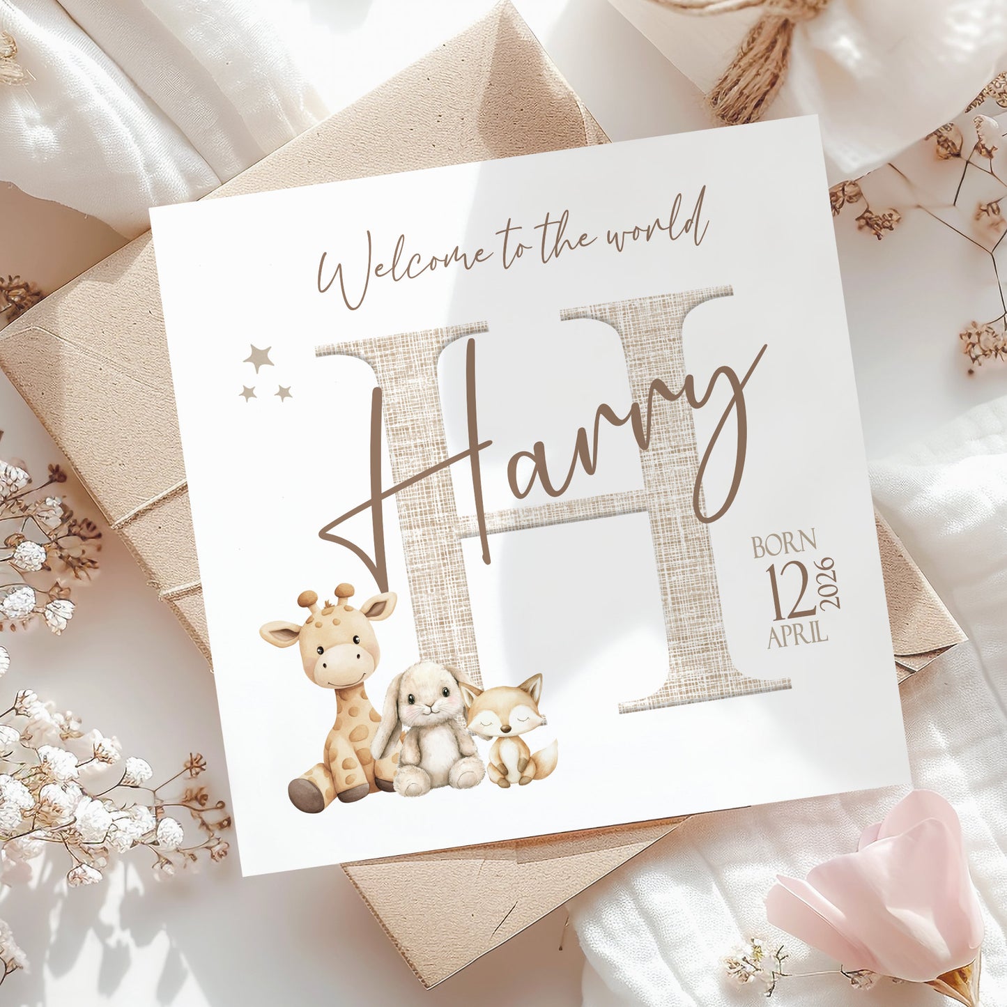 Personalised New Baby Card For New Parents
