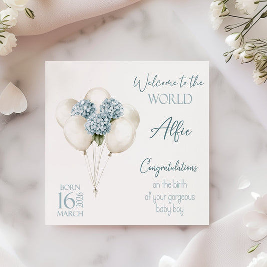 Personalised New Baby Card For New Parents