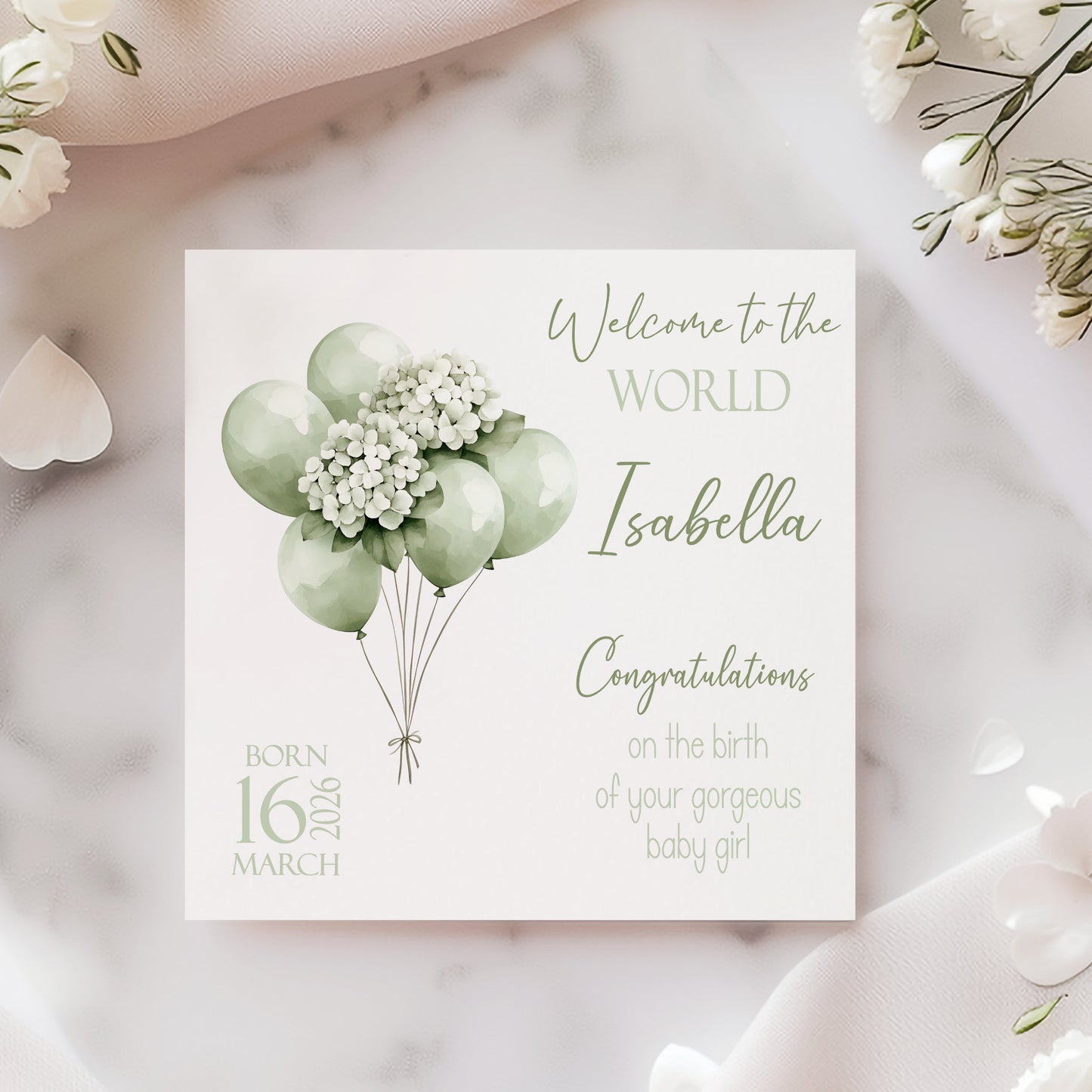 Personalised New Baby Card For New Parents