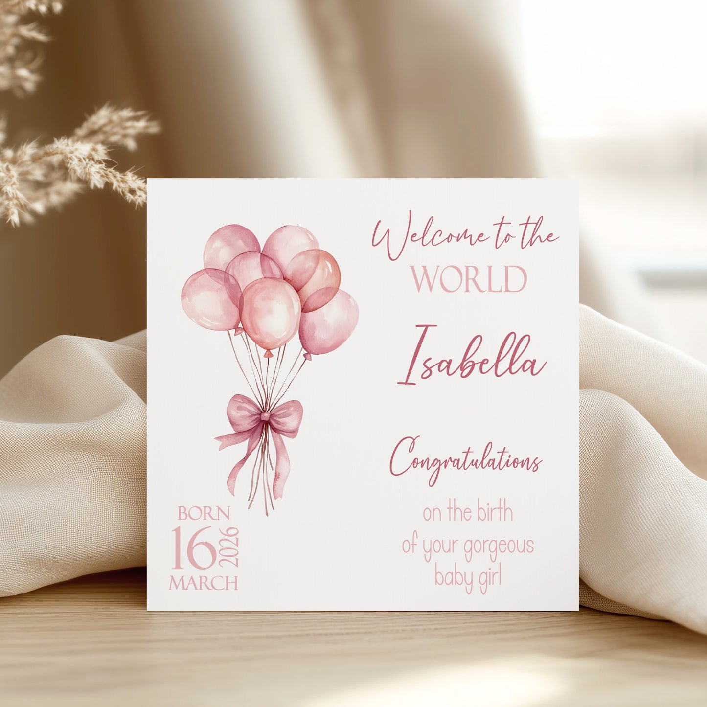Personalised New Baby Card For New Parents