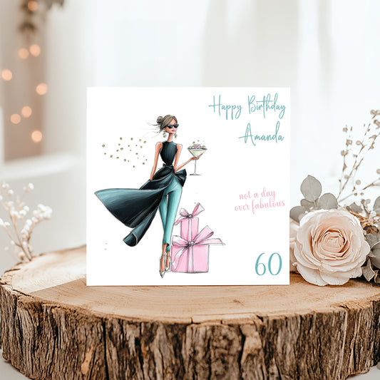 Fashionista Design Personalised Birthday Card For Her