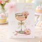Peach Floral Cocktail Personalised Birthday Card