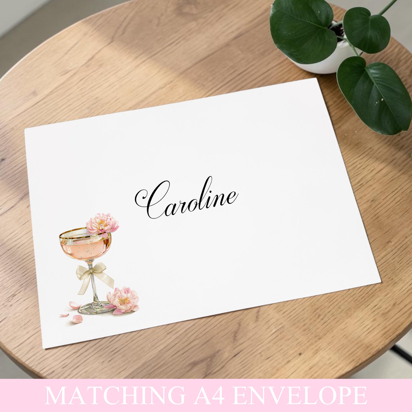 Peach Floral Cocktail Personalised Birthday Card