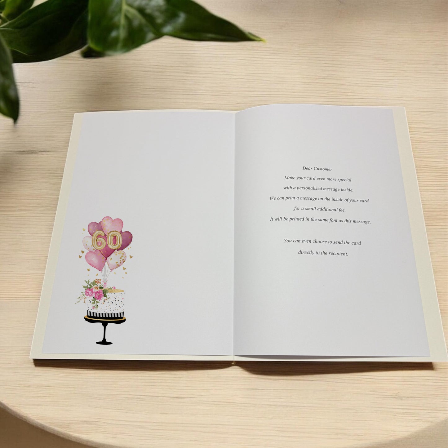 Large A4 Personalised Luxury Birthday Cake Card Finished With Sparkle