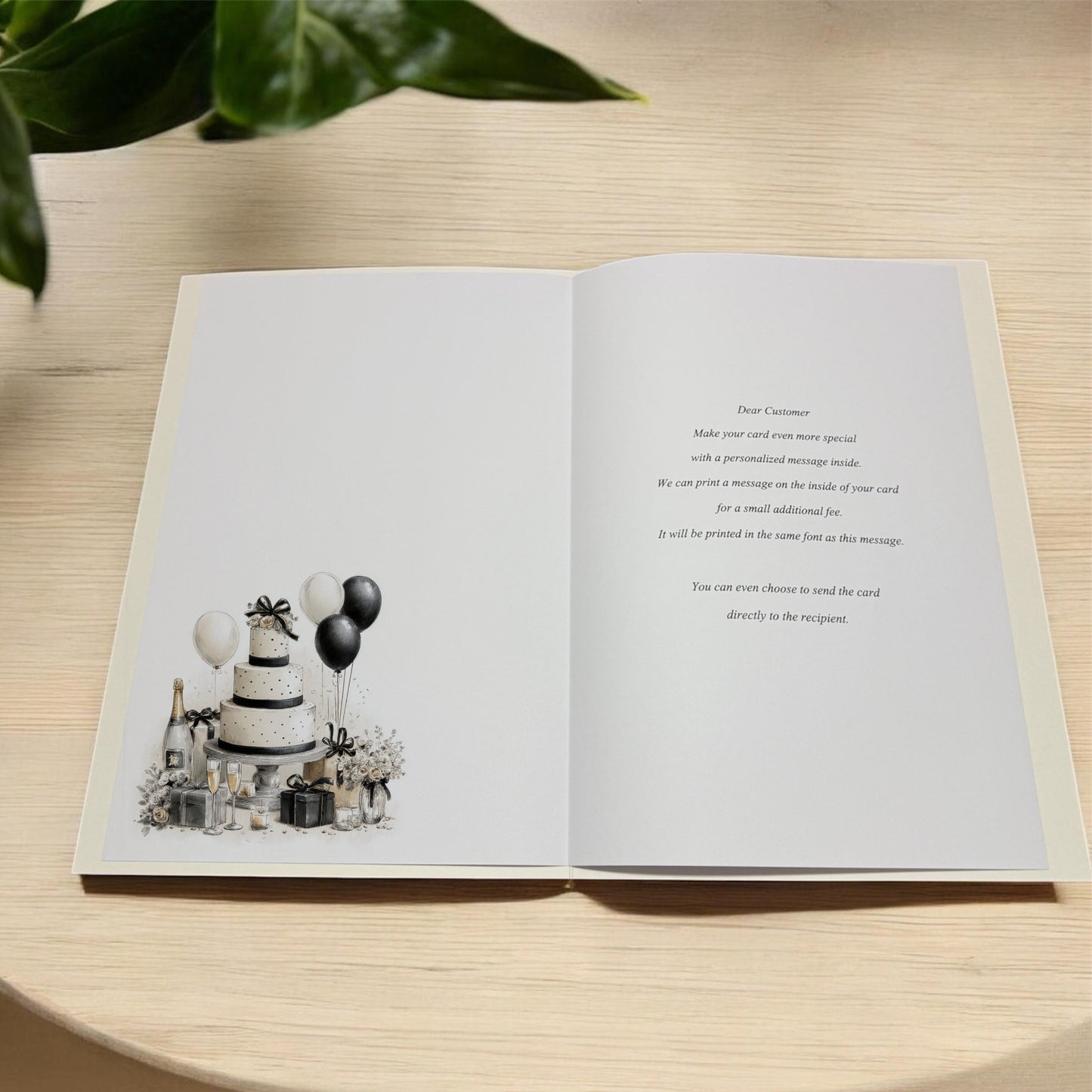 Personalised Luxury Birthday Cake Card, Black & White, Bow and Sparkle