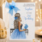 Large A4 Luxury Personalised Birthday Card for Her | Hand Finished with Organza Bow, Diamanté Gem & Sparkle Detail