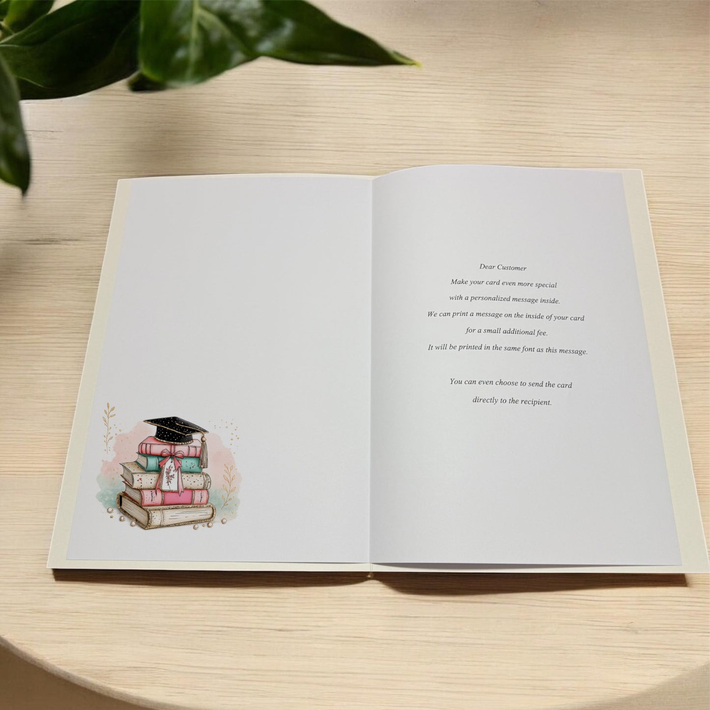 Personalised A4 Graduation Card with Organza Bow & Sparkle