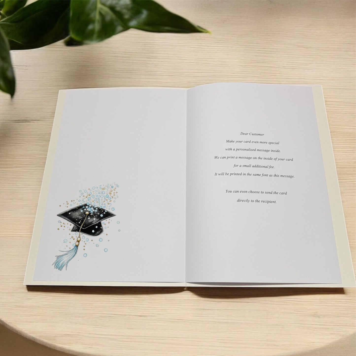 Personalised A4 Graduation Card with Organza Bow & Sparkle