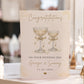 Large A4 Personalised Wedding Card with Champagne Glasses