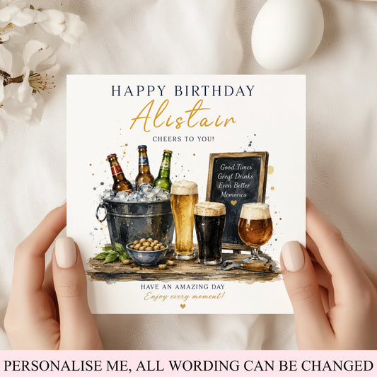 Personalised Birthday Beer Card – Cheers To You