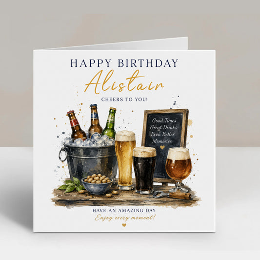 Personalised Birthday Beer Card – Cheers To You