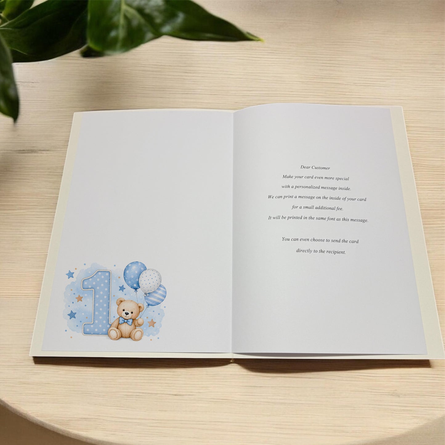 Large A4 Luxury Personalised Photo Birthday Card – Teddy Bear Ages 1-9