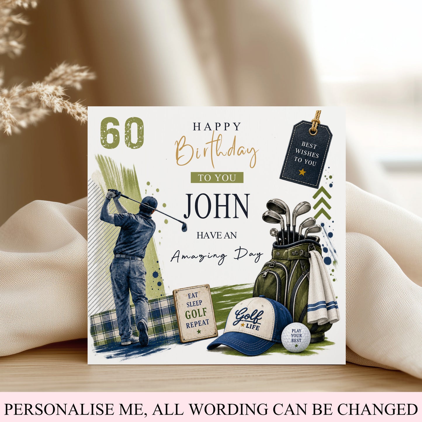 Personalised Golf Birthday Card – For Golf Lovers