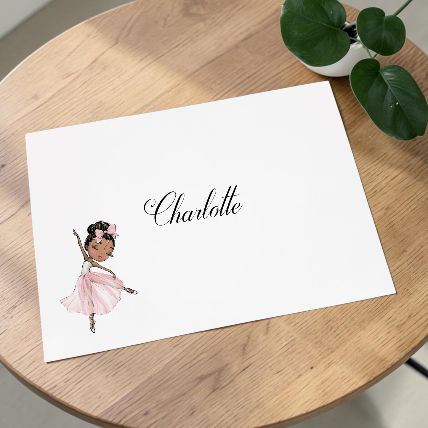 Large A4 Personalised Pink Ballerina Birthday Card for Girls