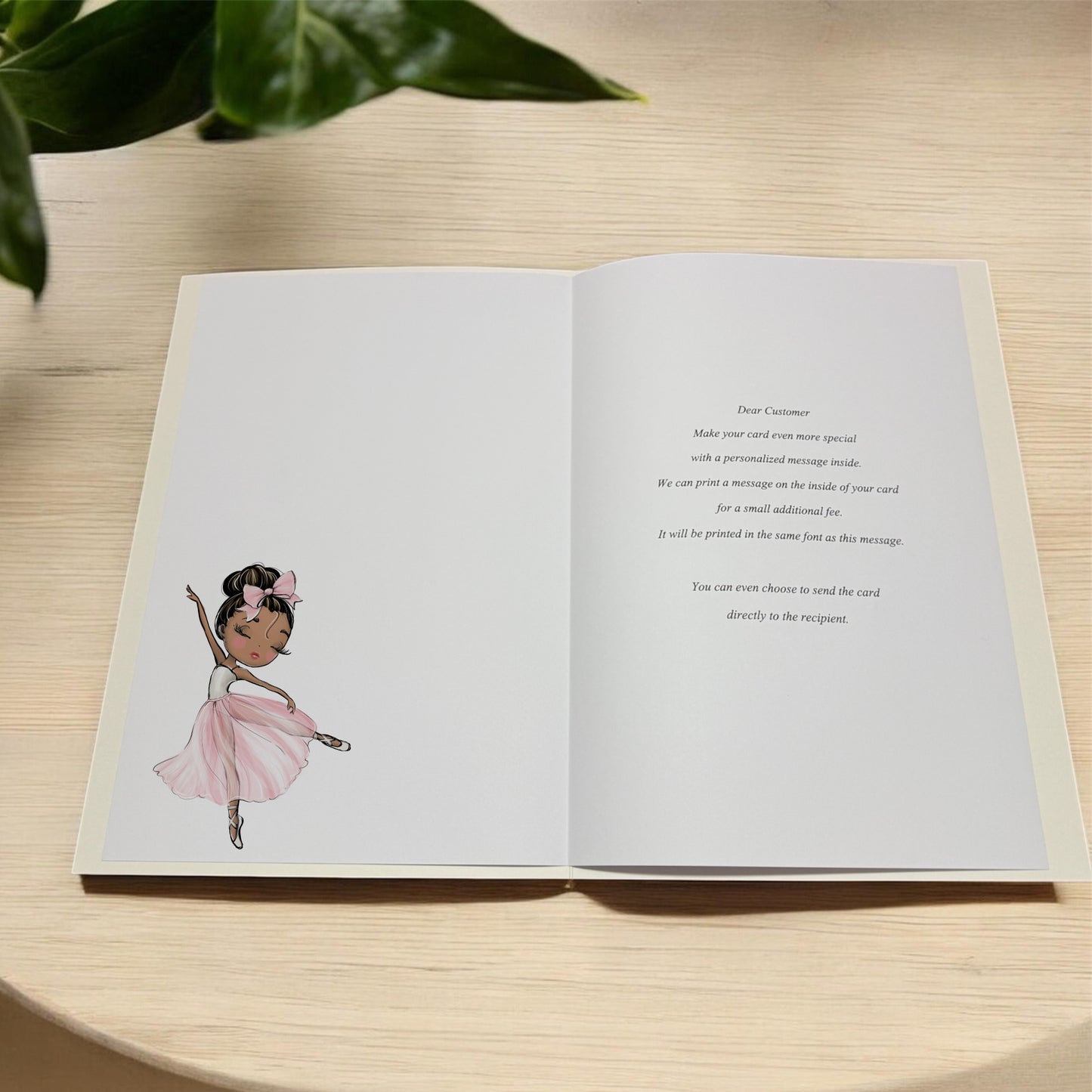 Large A4 Personalised Pink Ballerina Birthday Card for Girls