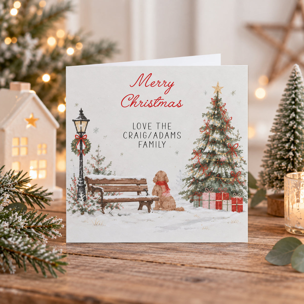 Personalised Christmas Cards | Rustic Winter Christmas Family Card