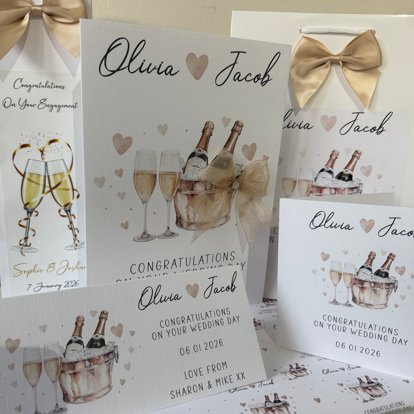 Large A4 Personalised Congratulations on Your Wedding Day Card