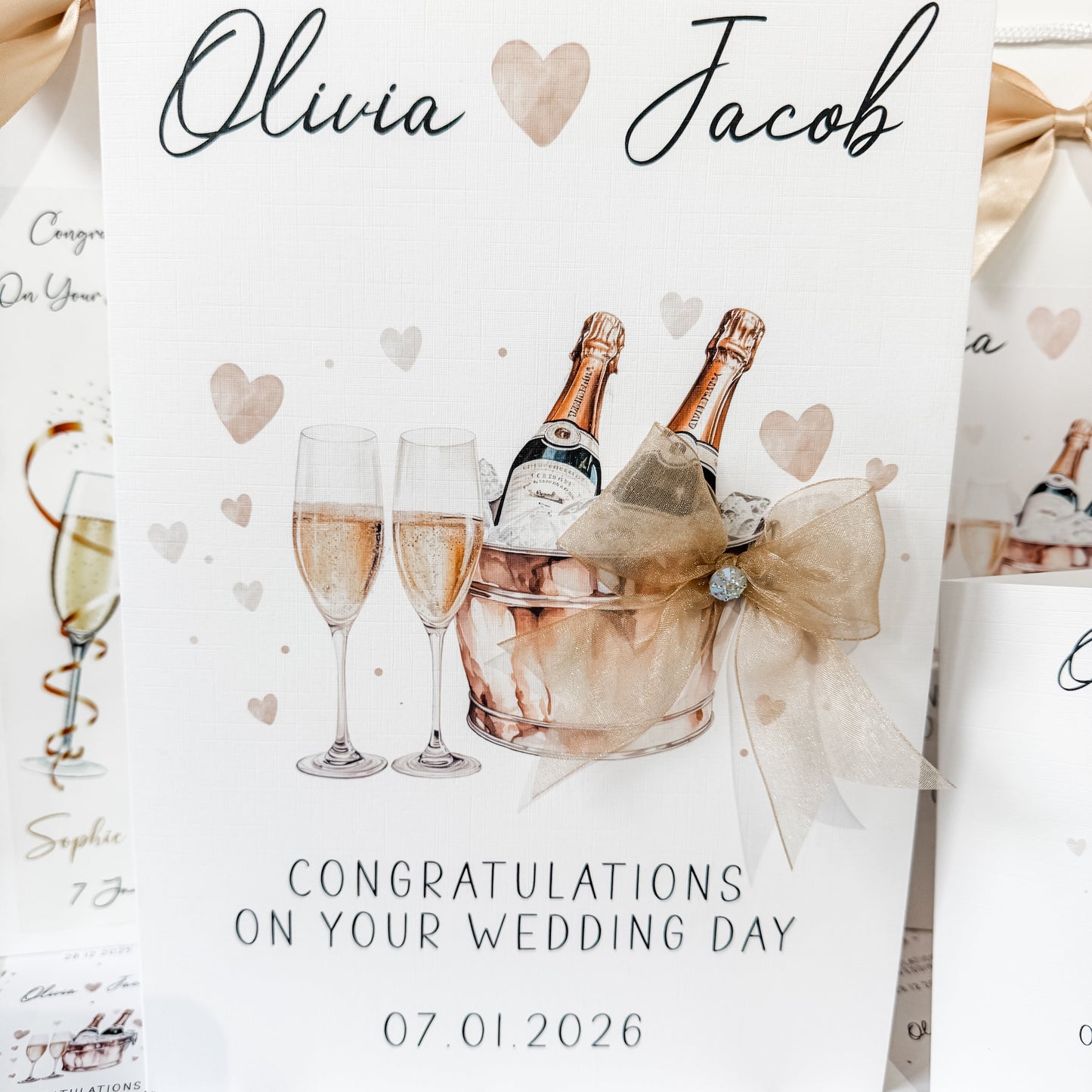 Large A4 Personalised Congratulations on Your Wedding Day Card