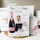 Large A4 Personalised Female Birthday Card Shopping Champagne Balloons