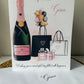 Large A4 Personalised Female Birthday Card Shopping Champagne Balloons
