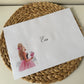 Large A4 Personalised Girls Birthday Card Girl Pink Dress