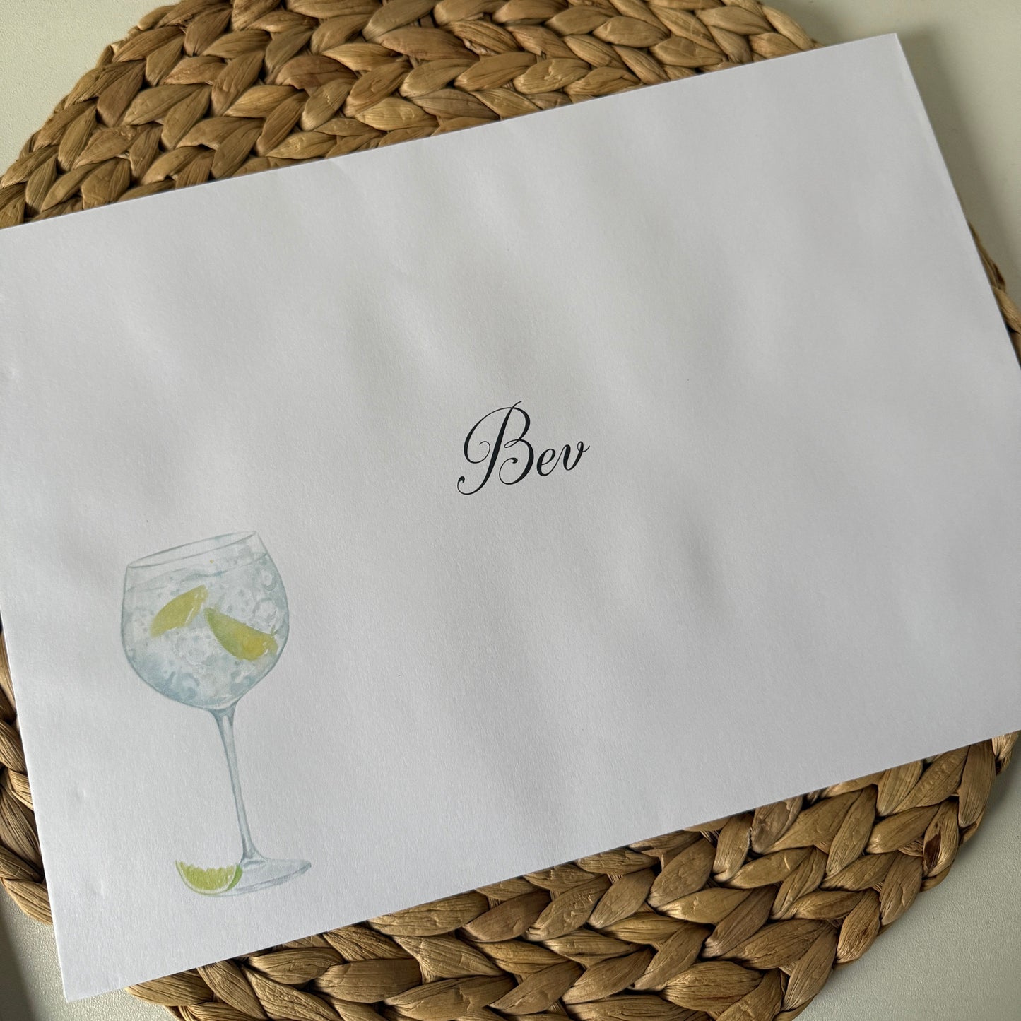 Large A4 Personalised Birthday Card Gin Cocktail