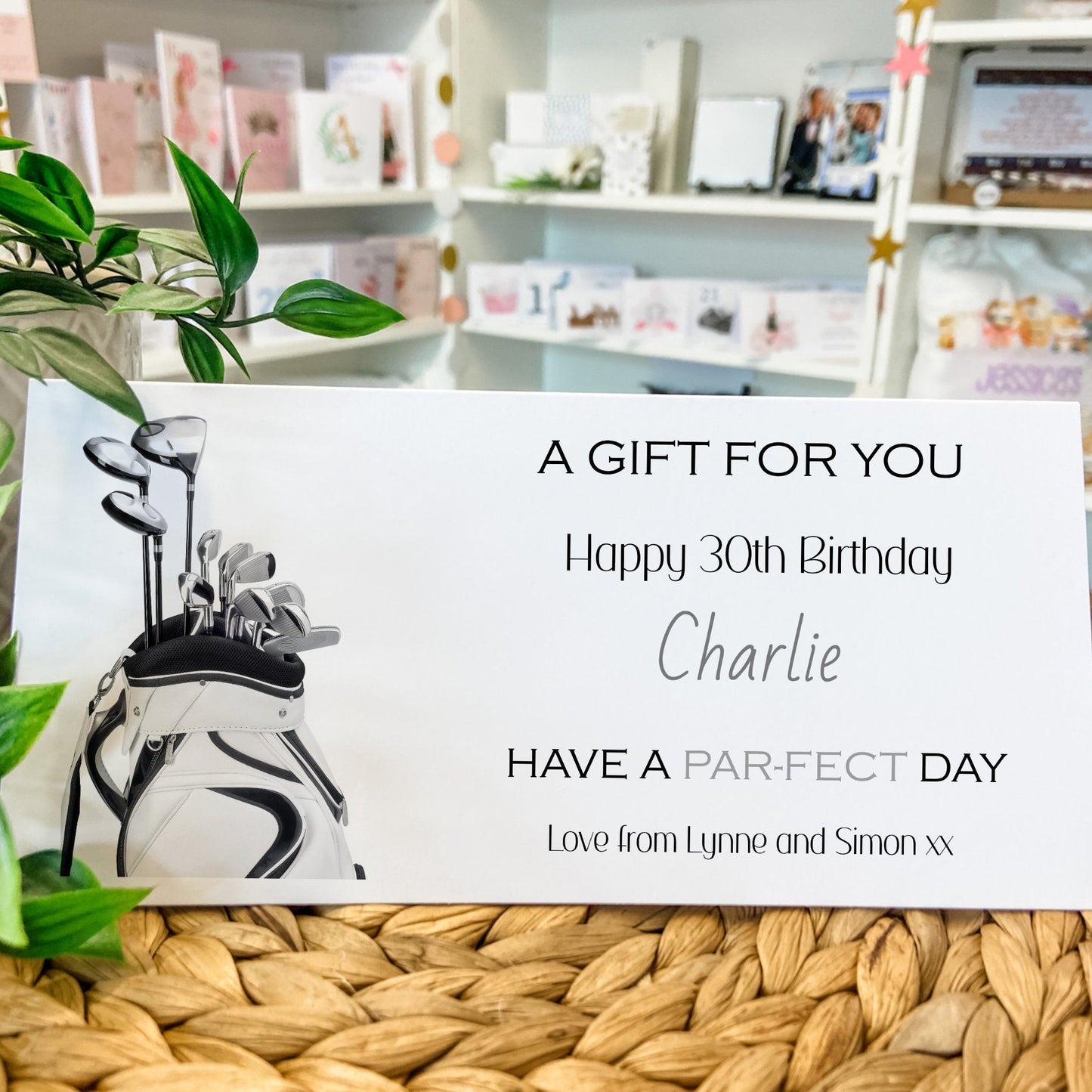 Personalised Birthday Money Wallet Card Gift Voucher Golf