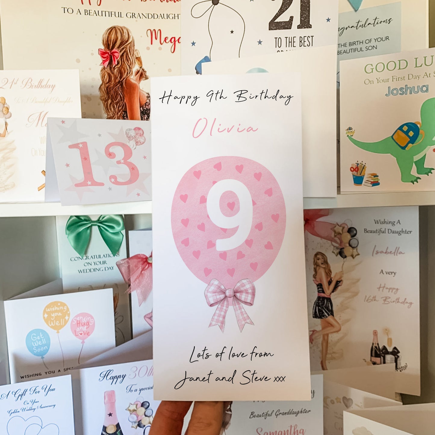 Birthday Gift Bag Pink Love Heart Balloon