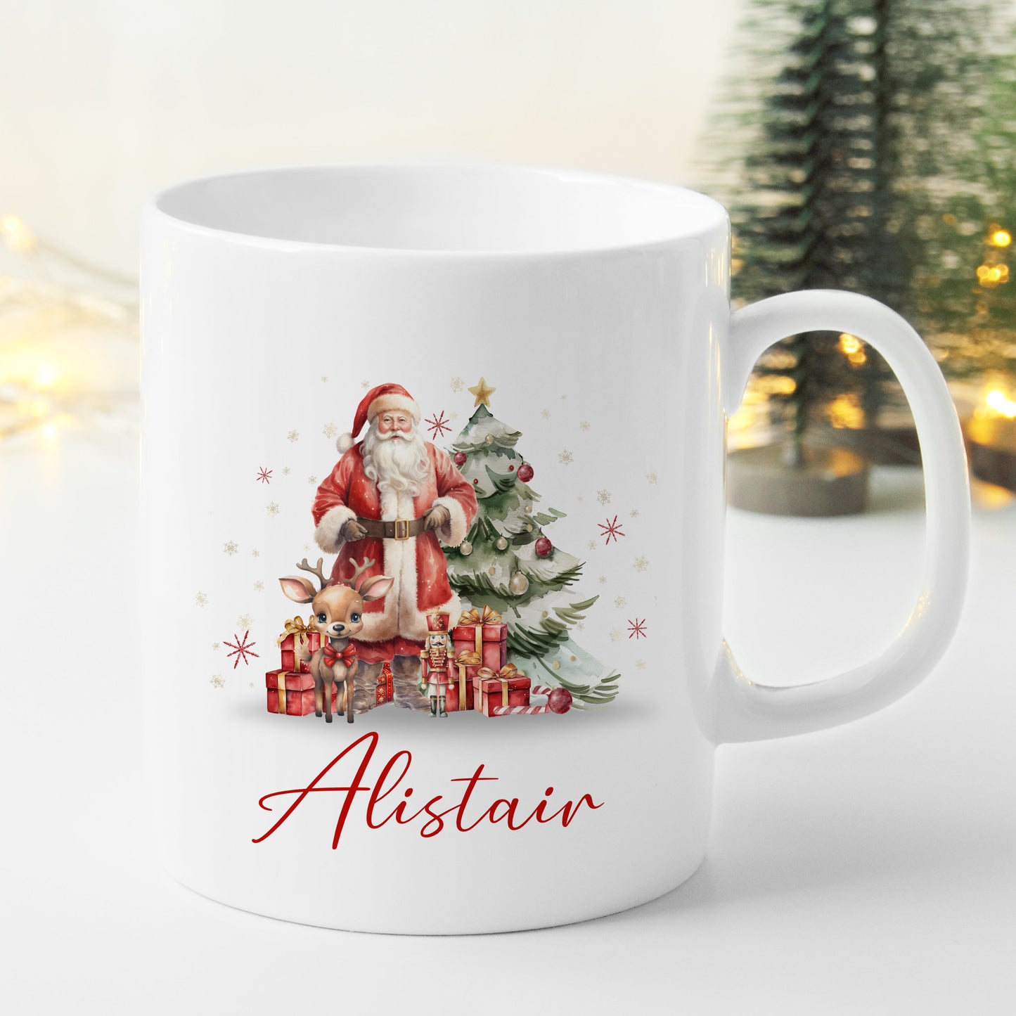 Personalised Children’s Christmas Mug – Santa Design | Custom Name Kids Holiday Gift