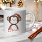 Personalised Children’s Christmas Mug – Monkey Design | Custom Name Kids Holiday Gift