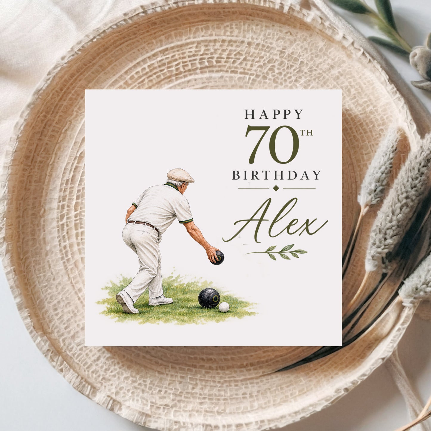 Personalised Lawn Bowls Birthday Card