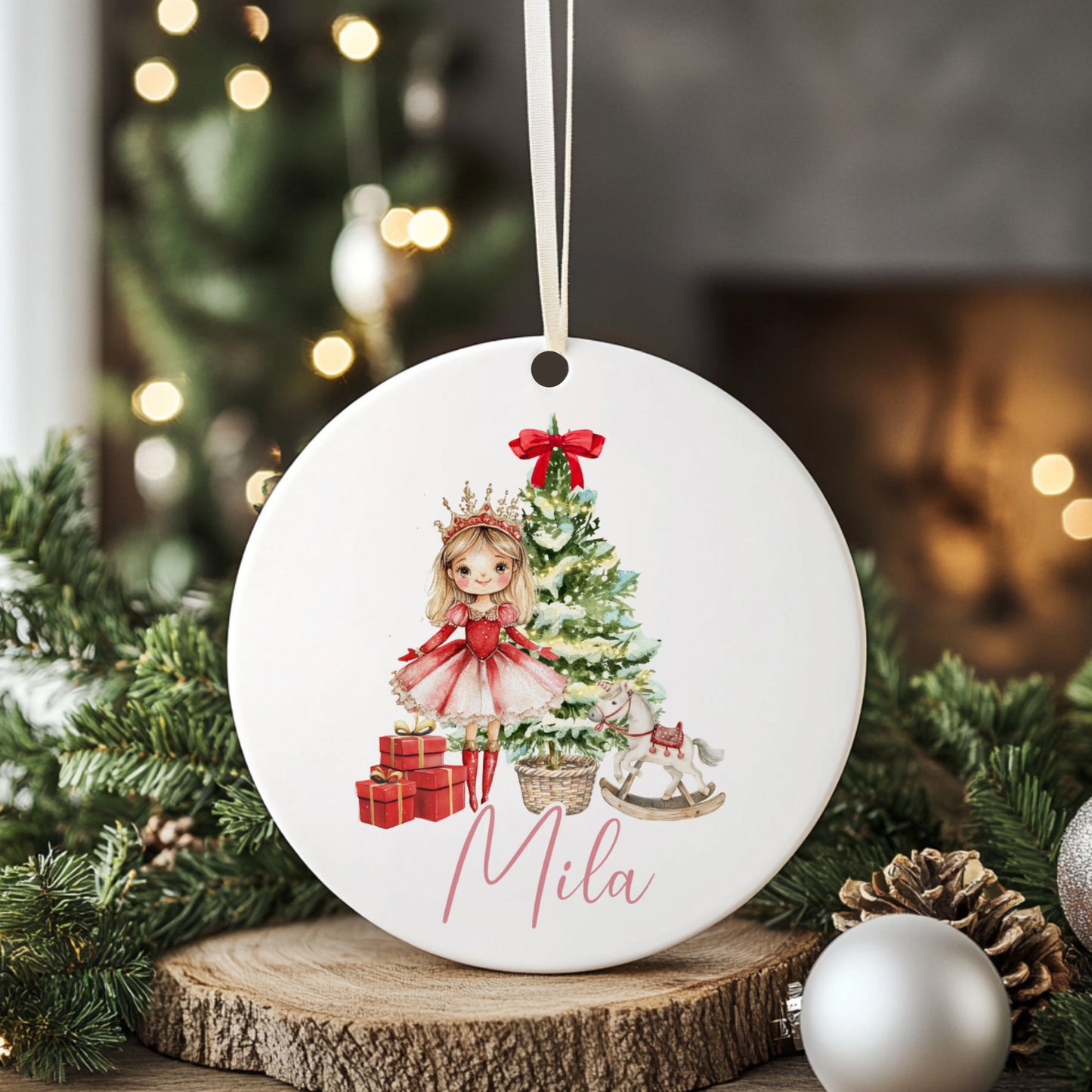 Personalised Christmas Tree Hanging Ornament Decoration Fairy