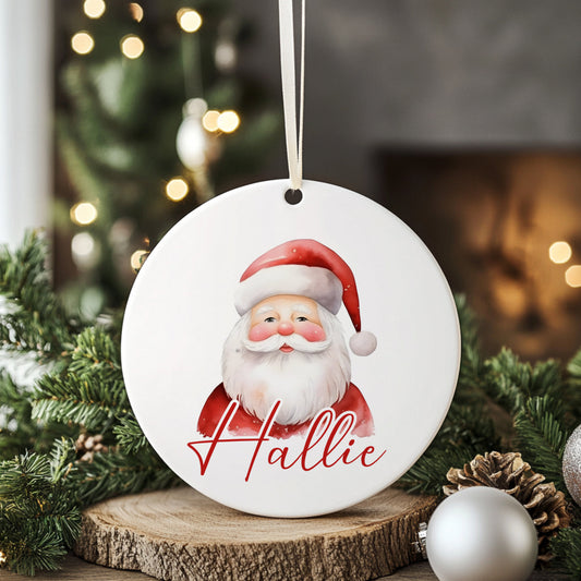 Personalised Christmas Tree Hanging Ornament Decoration Santa