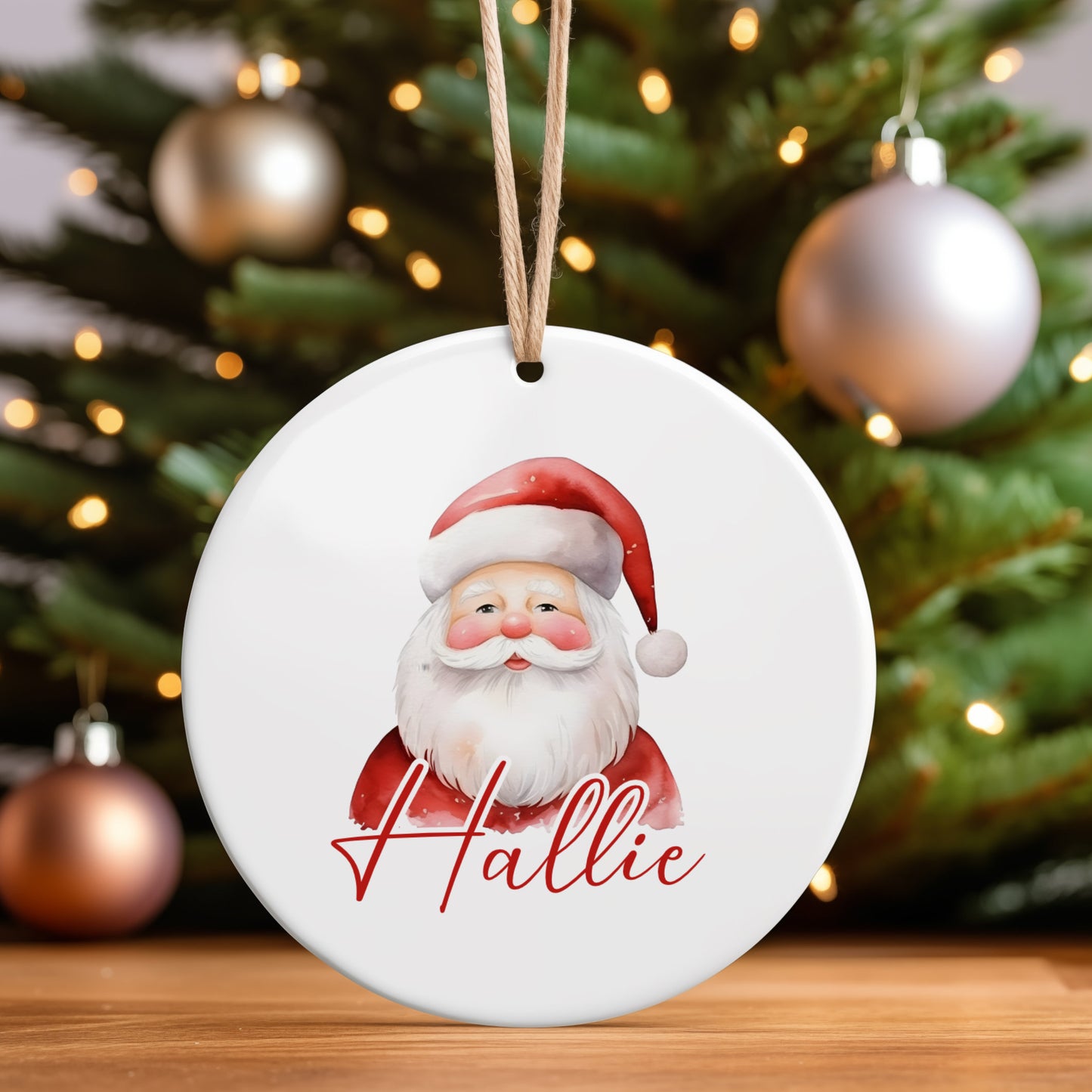 Personalised Christmas Tree Hanging Ornament Decoration Santa