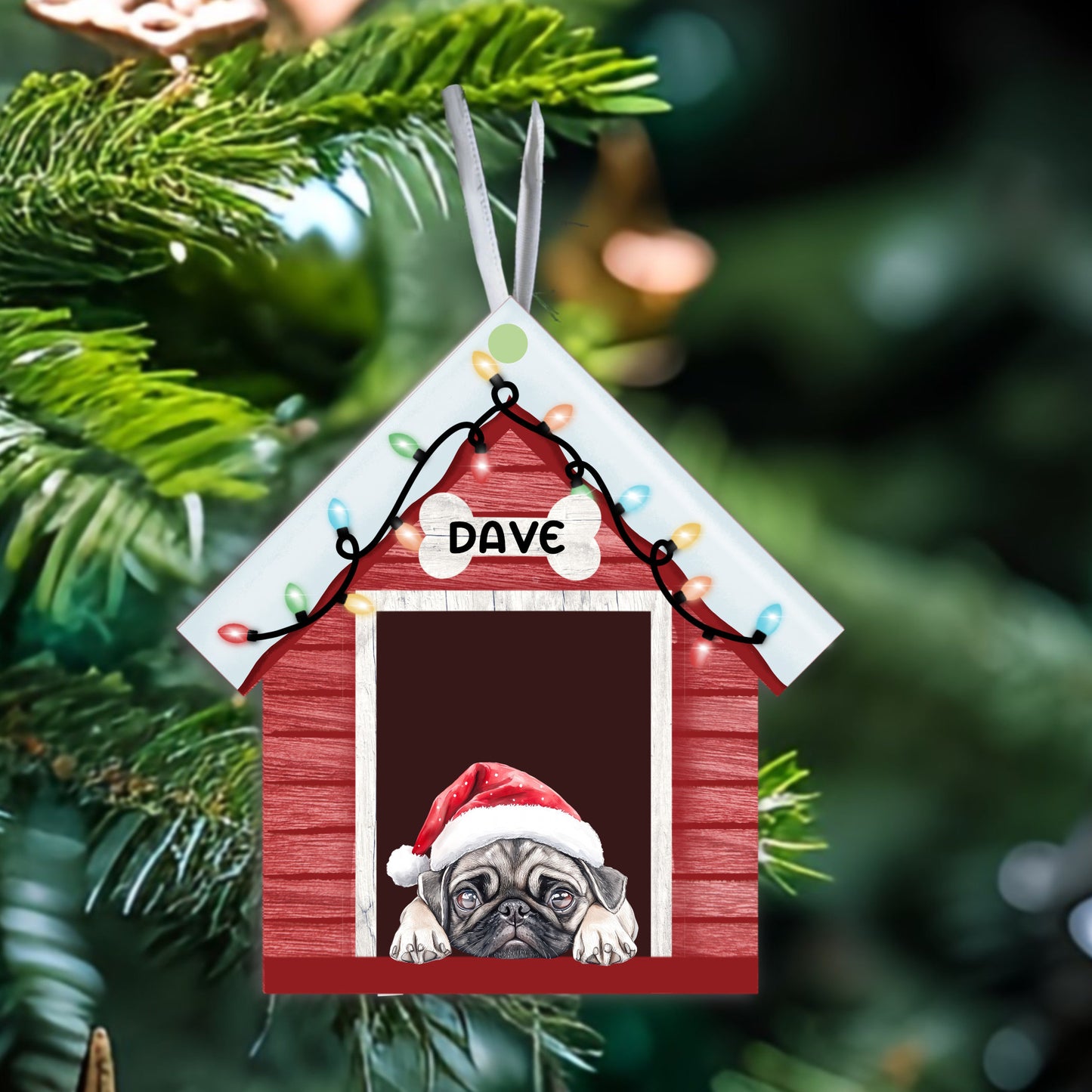 Personalised Christmas Dog Kennel Hanging Ornament – Choose Your Breed