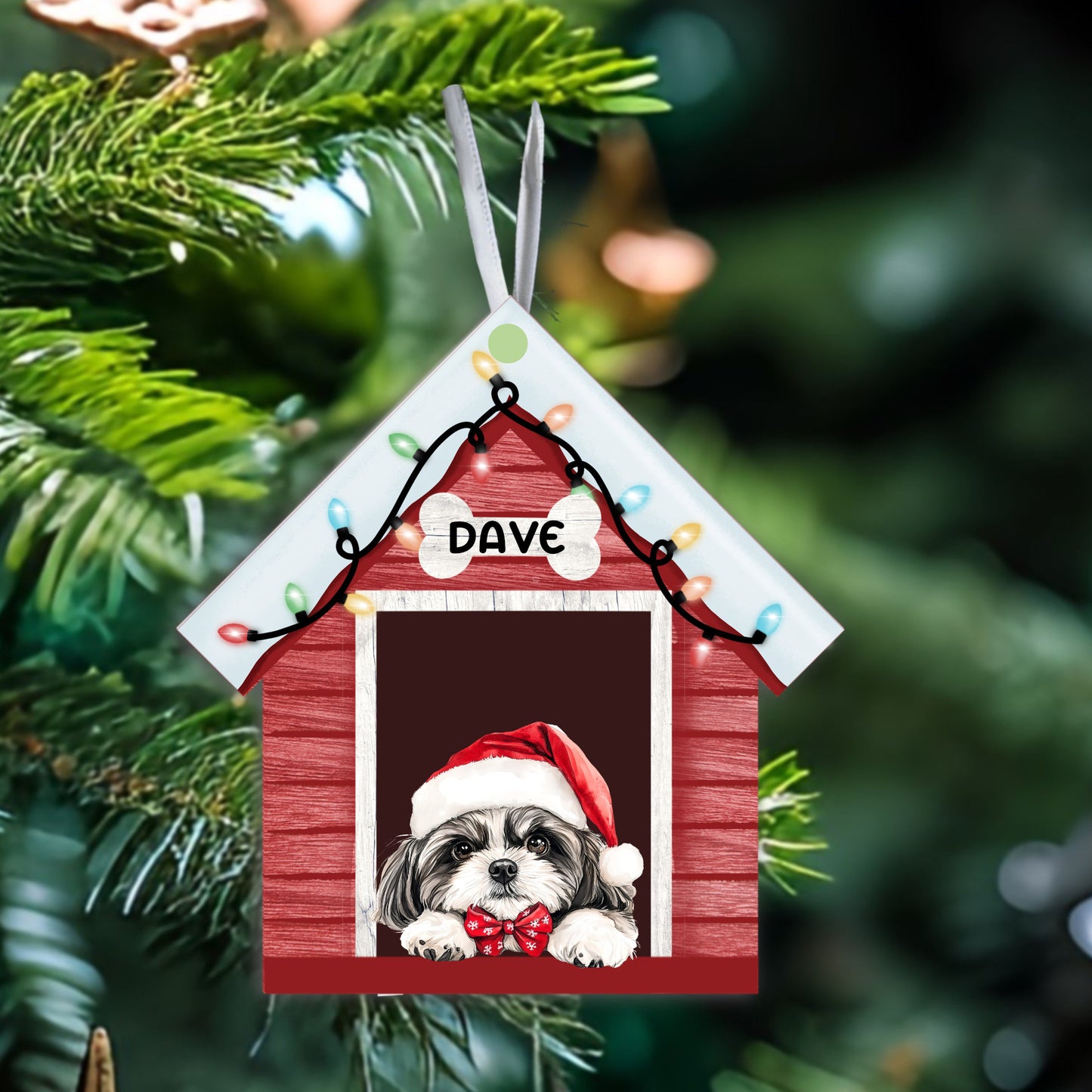 Personalised Christmas Dog Kennel Hanging Ornament – Choose Your Breed