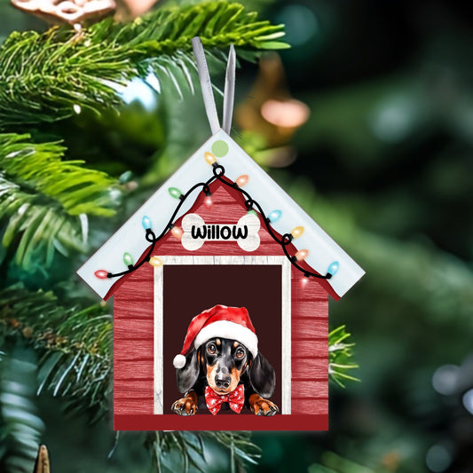 Personalised Christmas Dog Kennel Hanging Ornament – Choose Your Breed