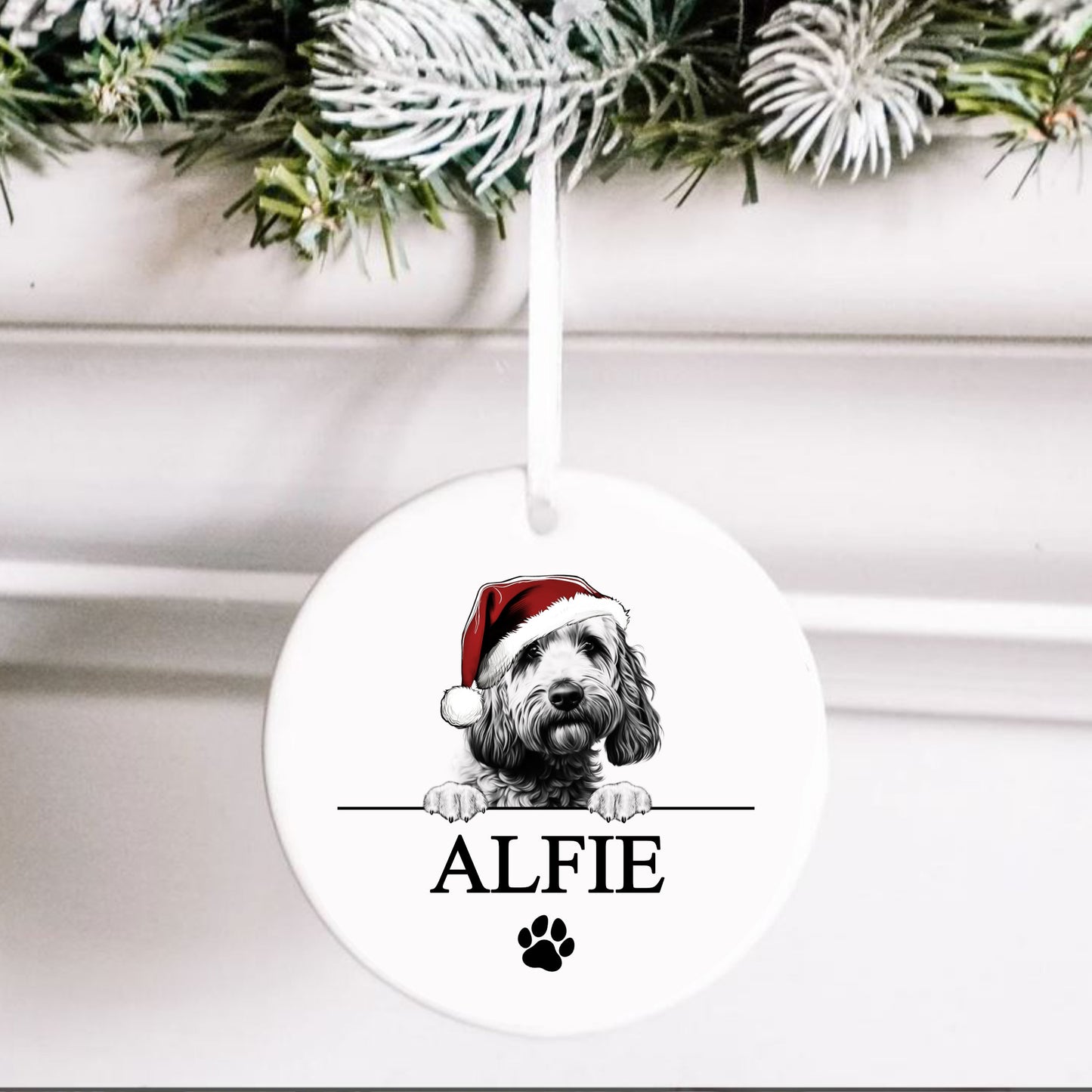 Personalised Christmas Dog Hanging Ornament – Over 100 Breeds