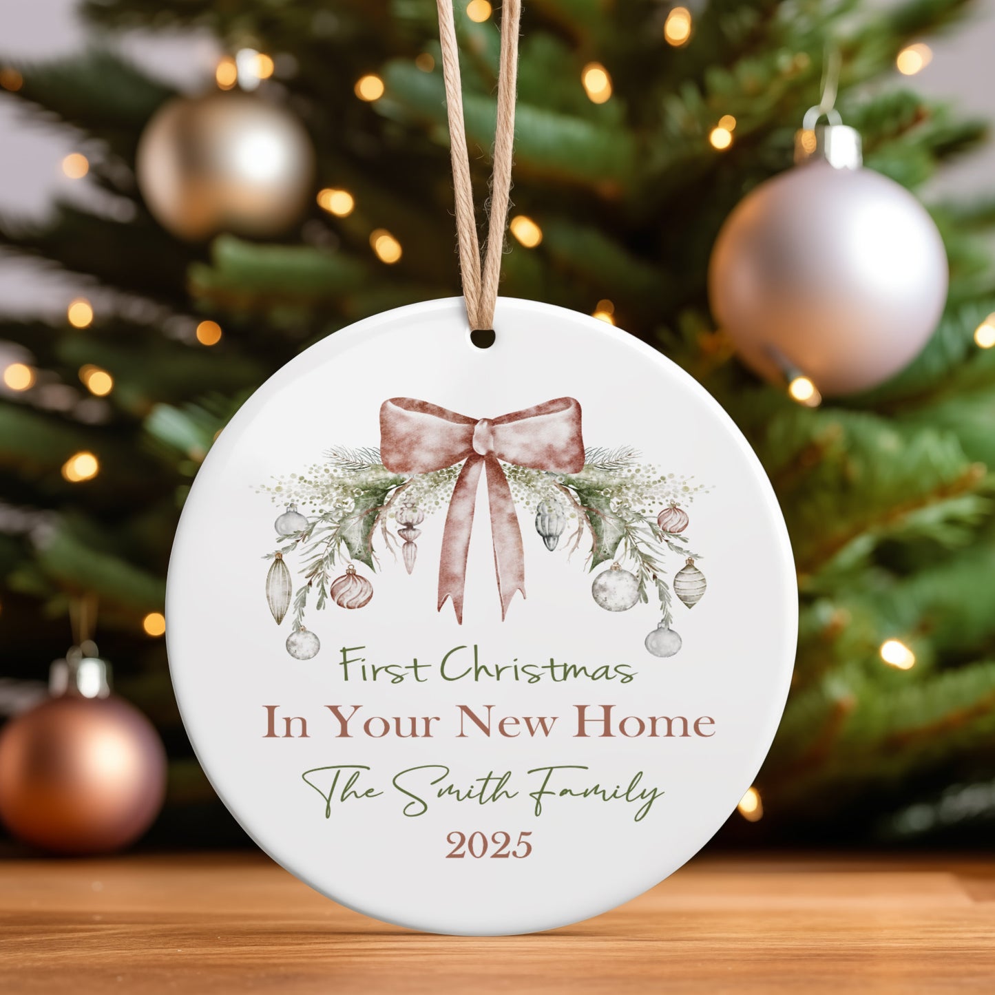 Personalised Christmas Ornament – Custom Tree Decoration For First Christmas New Home