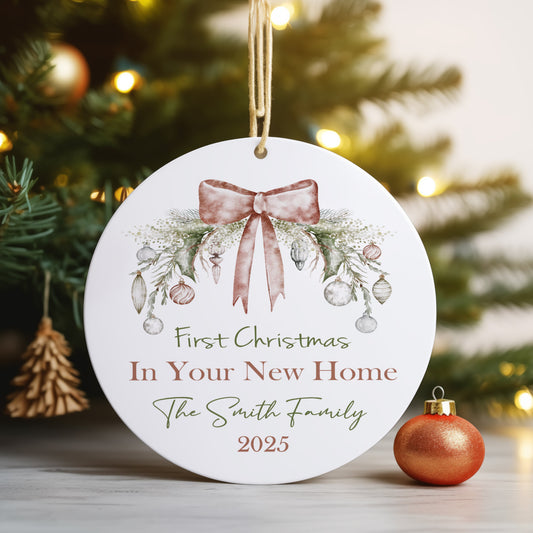 Personalised Christmas Ornament – Custom Tree Decoration For First Christmas New Home