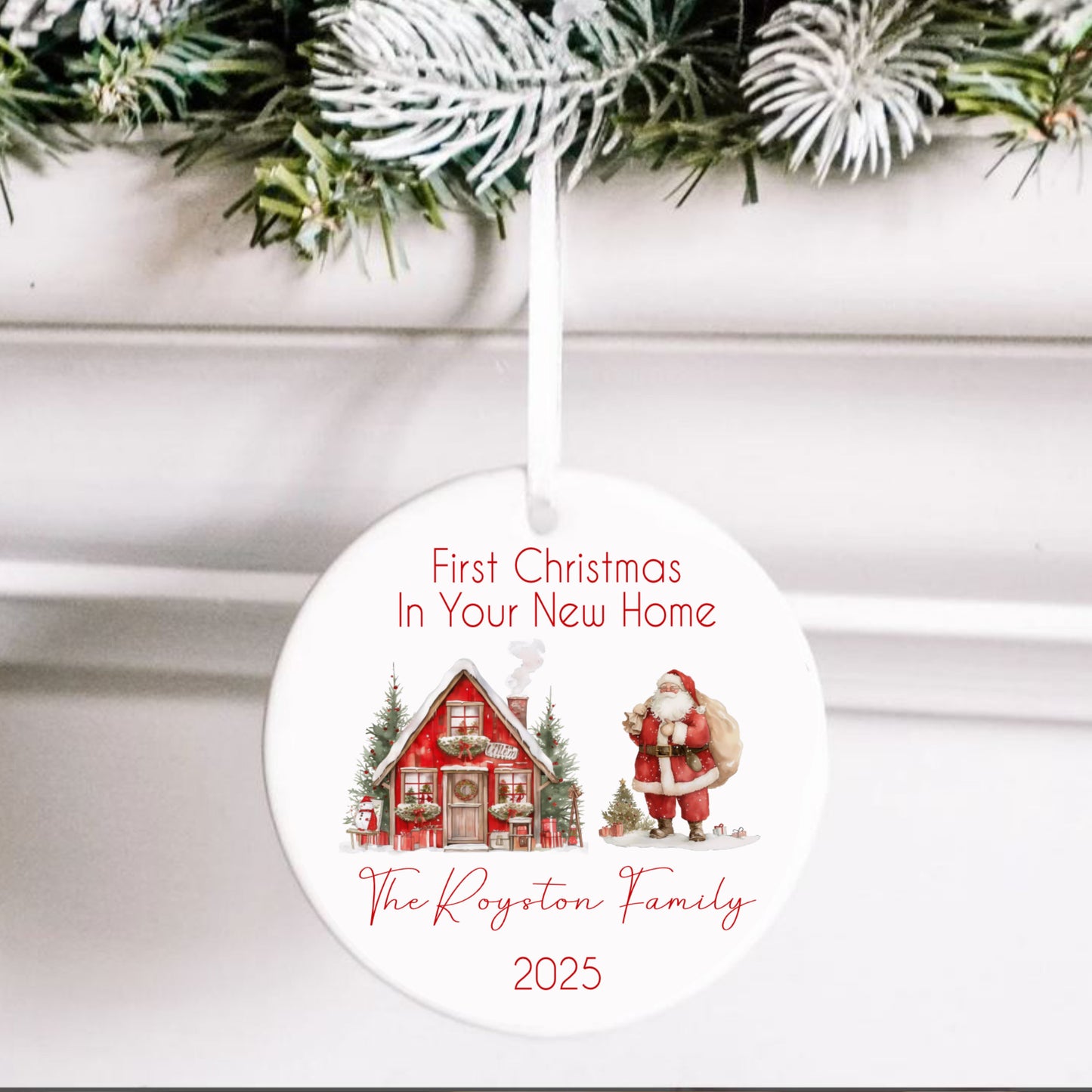 Personalised Christmas Ornament – Custom Tree Decoration For First Christmas New Home