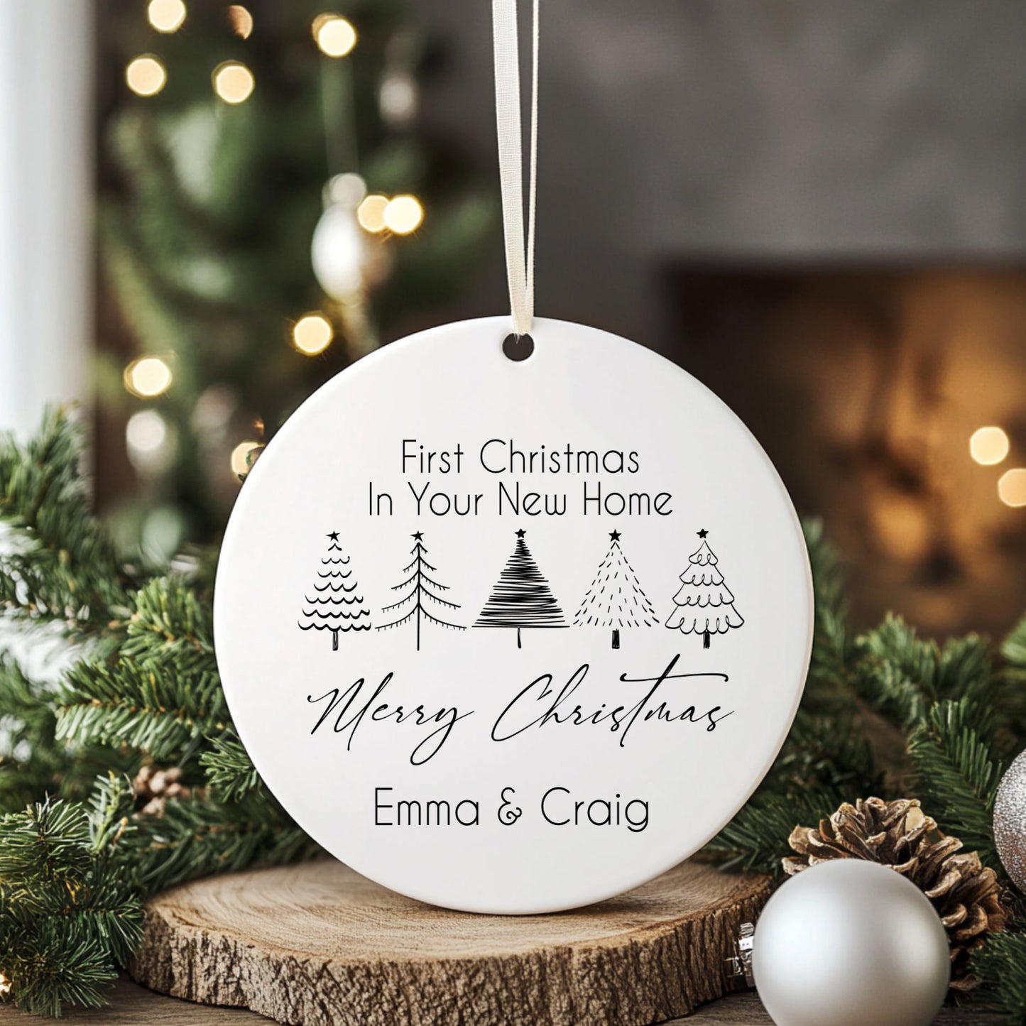 Personalised Christmas Ornament – Custom Tree Decoration For First Christmas New Home