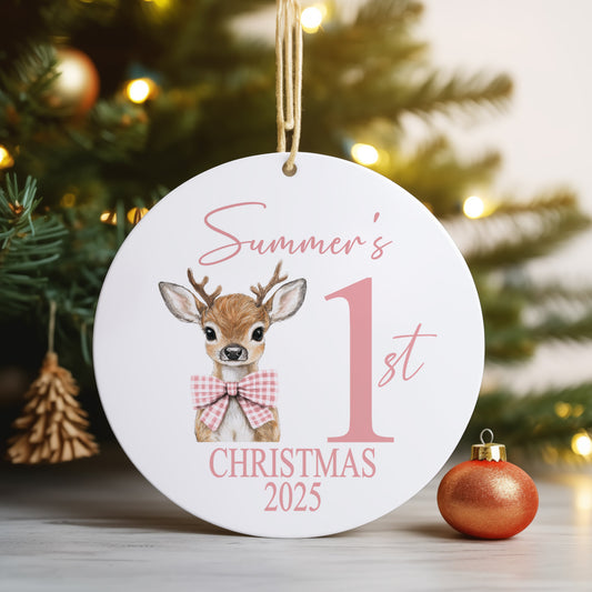 Personalised Christmas Tree Hanging Ornament Decoration Babies 1st Christmas