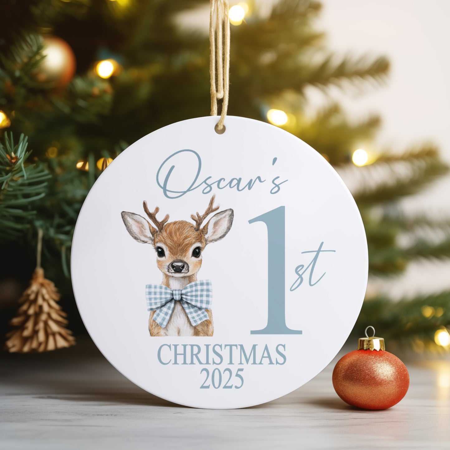 Personalised Christmas Tree Hanging Ornament Decoration Babies 1st Christmas