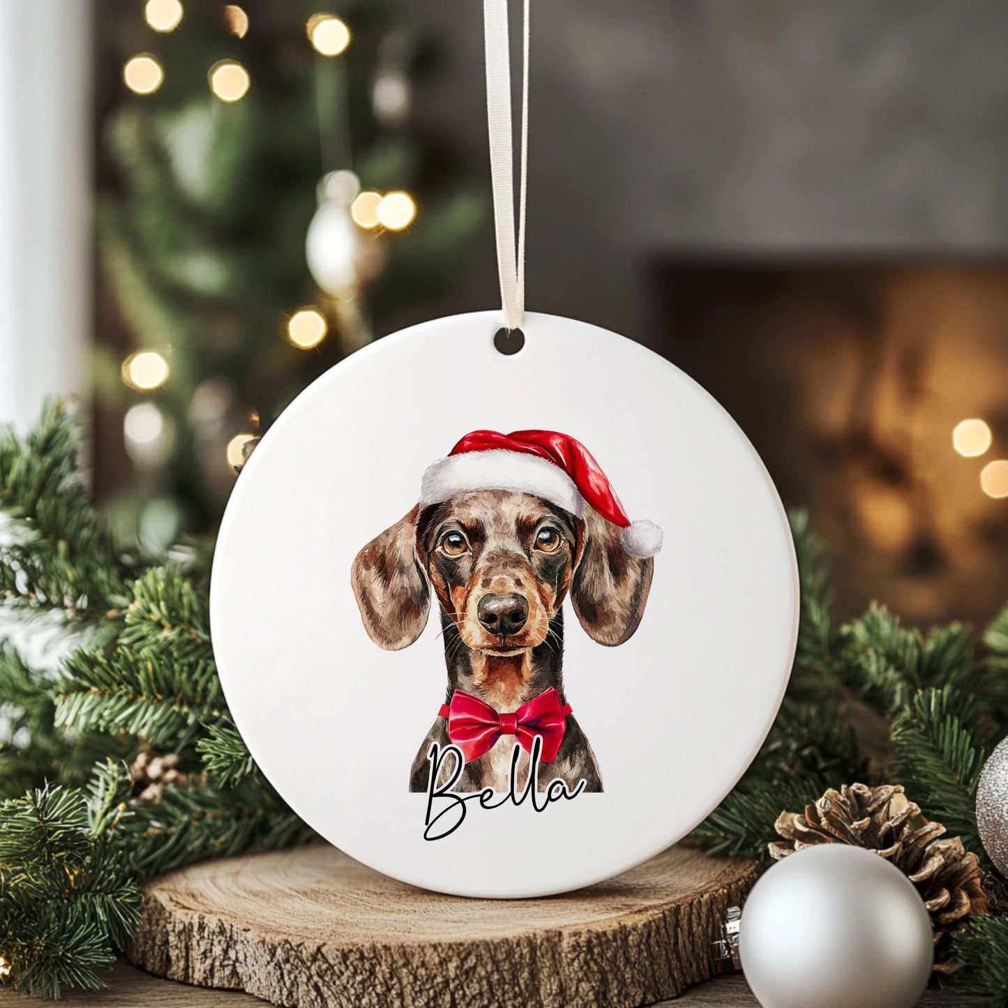 Personalised Christmas Dog Hanging Ornament, Dog Gift