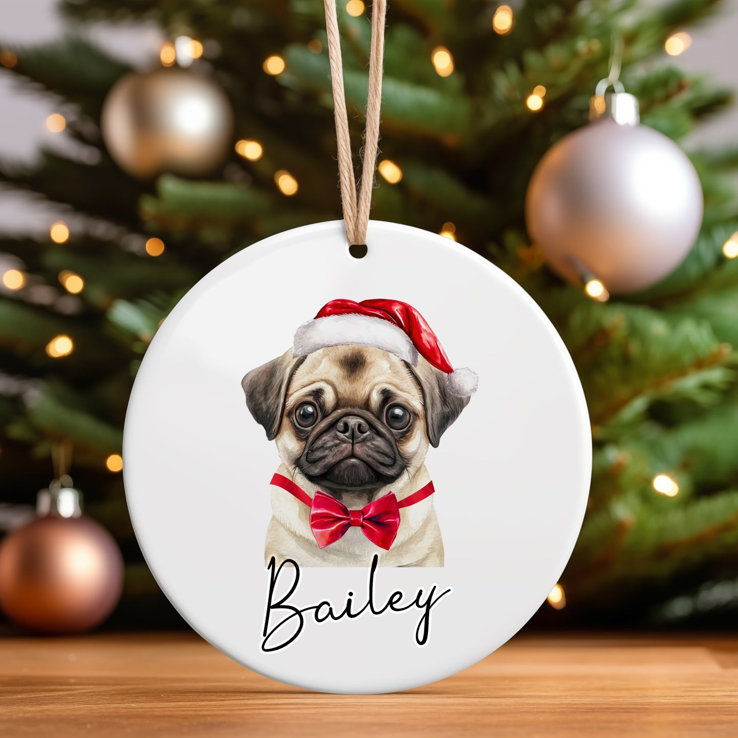 Personalised Christmas Dog Hanging Ornament, Dog Gift