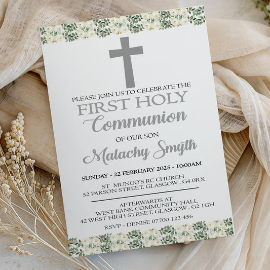10 First Holy Communion Invitations Personalised